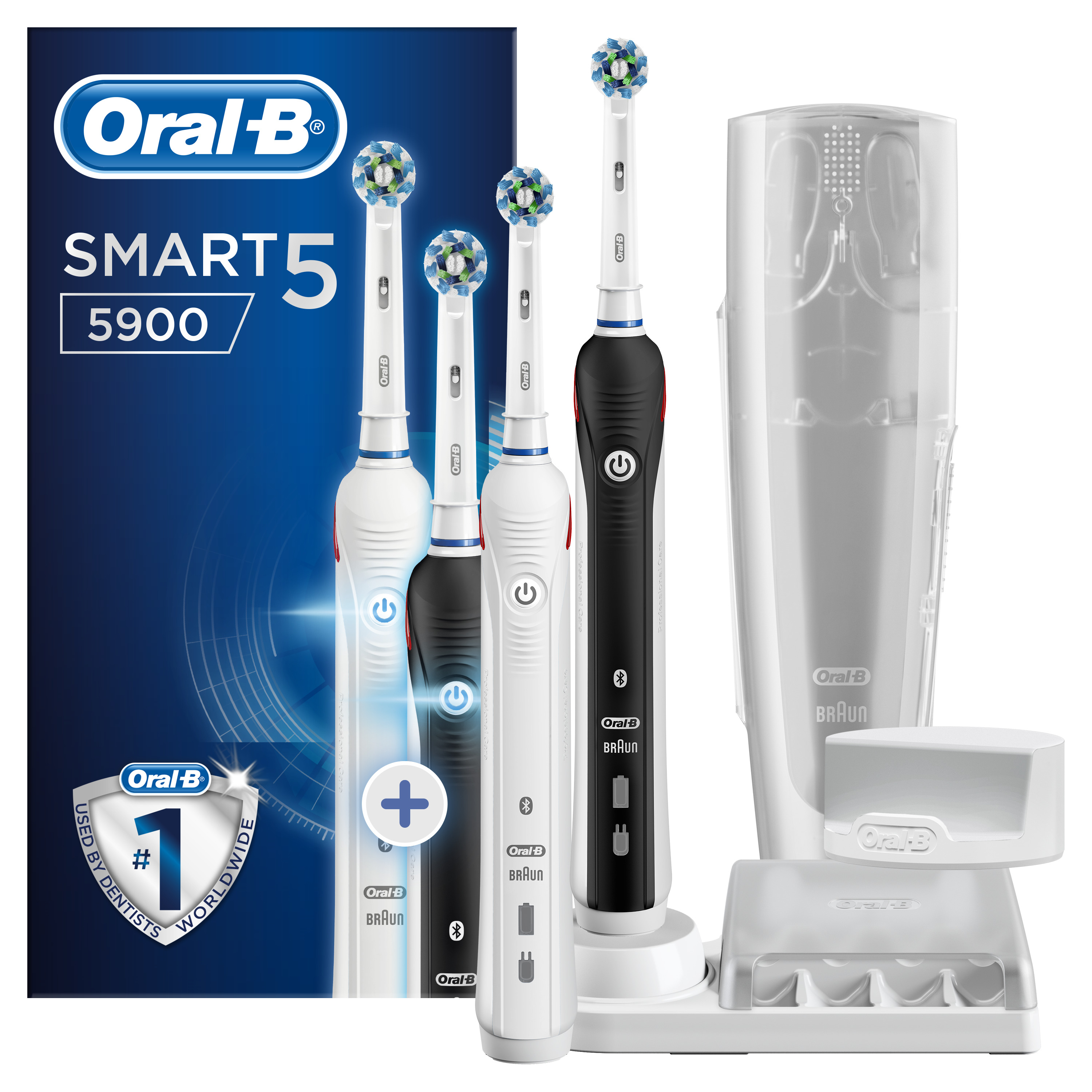 Oral-B Smart 5 5900 Duo Vit +Svart Eltandborste 2-pack