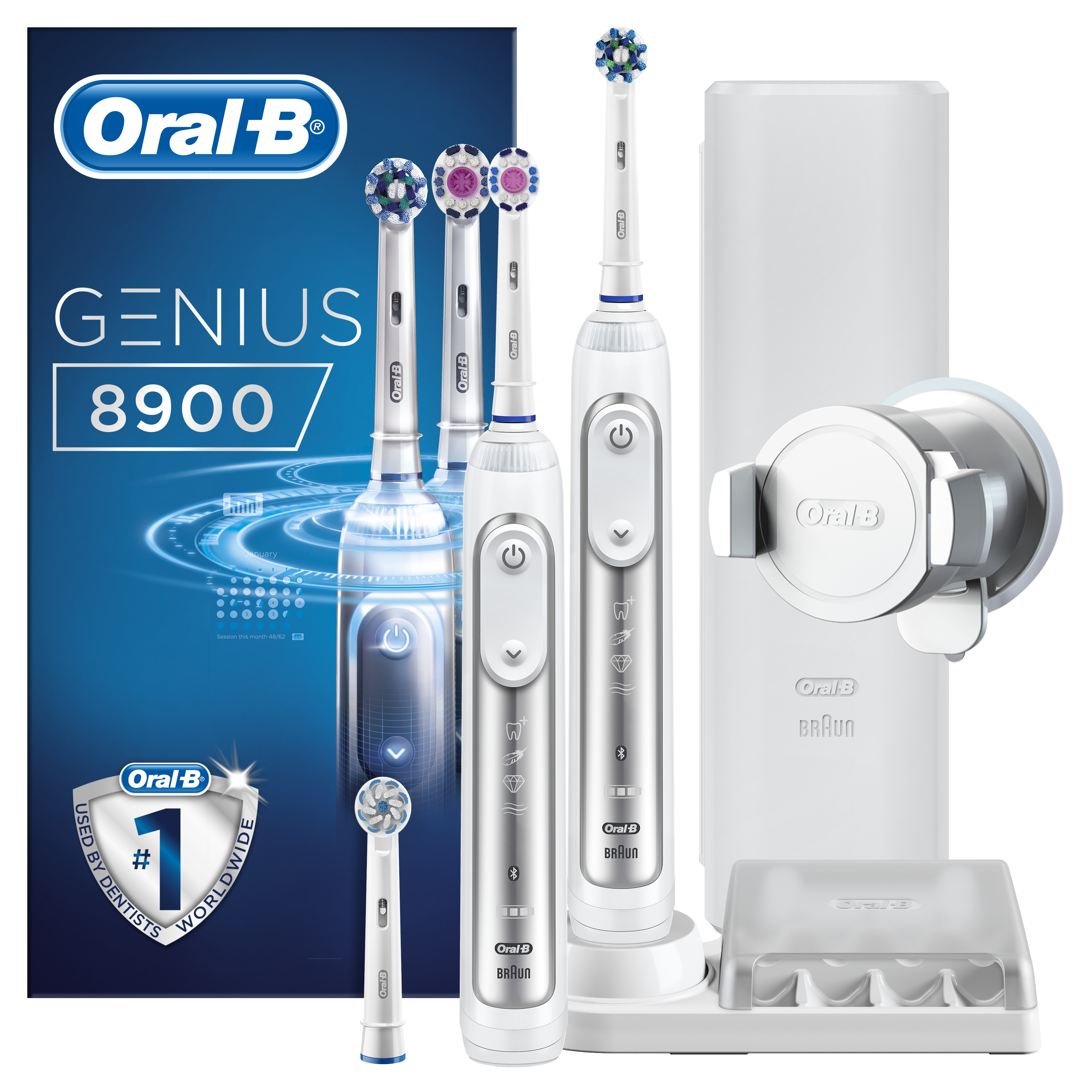 Oral-B Genius 8 8900 Duo Silver Eltandborste 2-pack