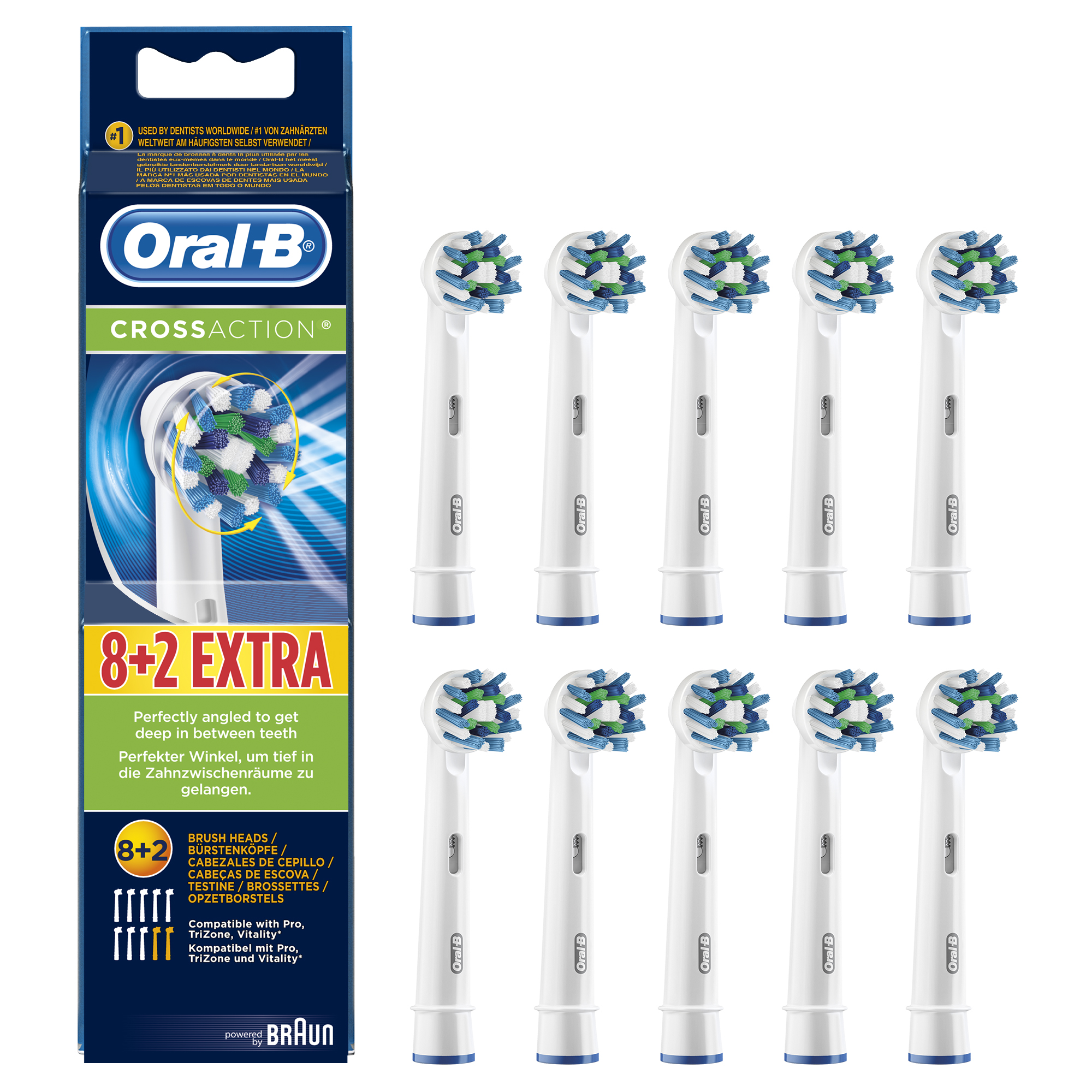 Oral-B CrossAction Tandborsthuvud Refill 8+2 st