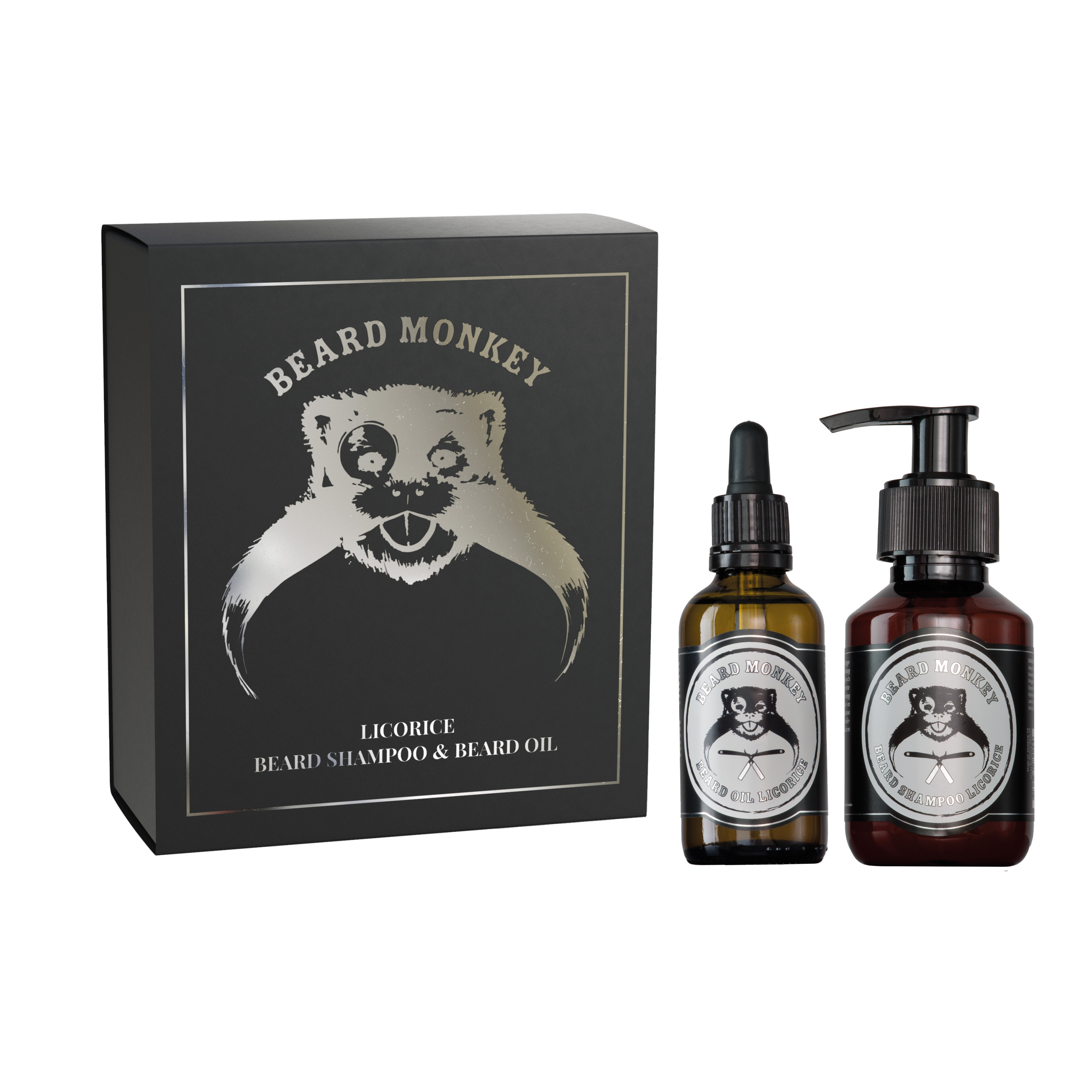 Beard Monkey Giftset Beard 2020 Licorice Beard Schampo & Oil