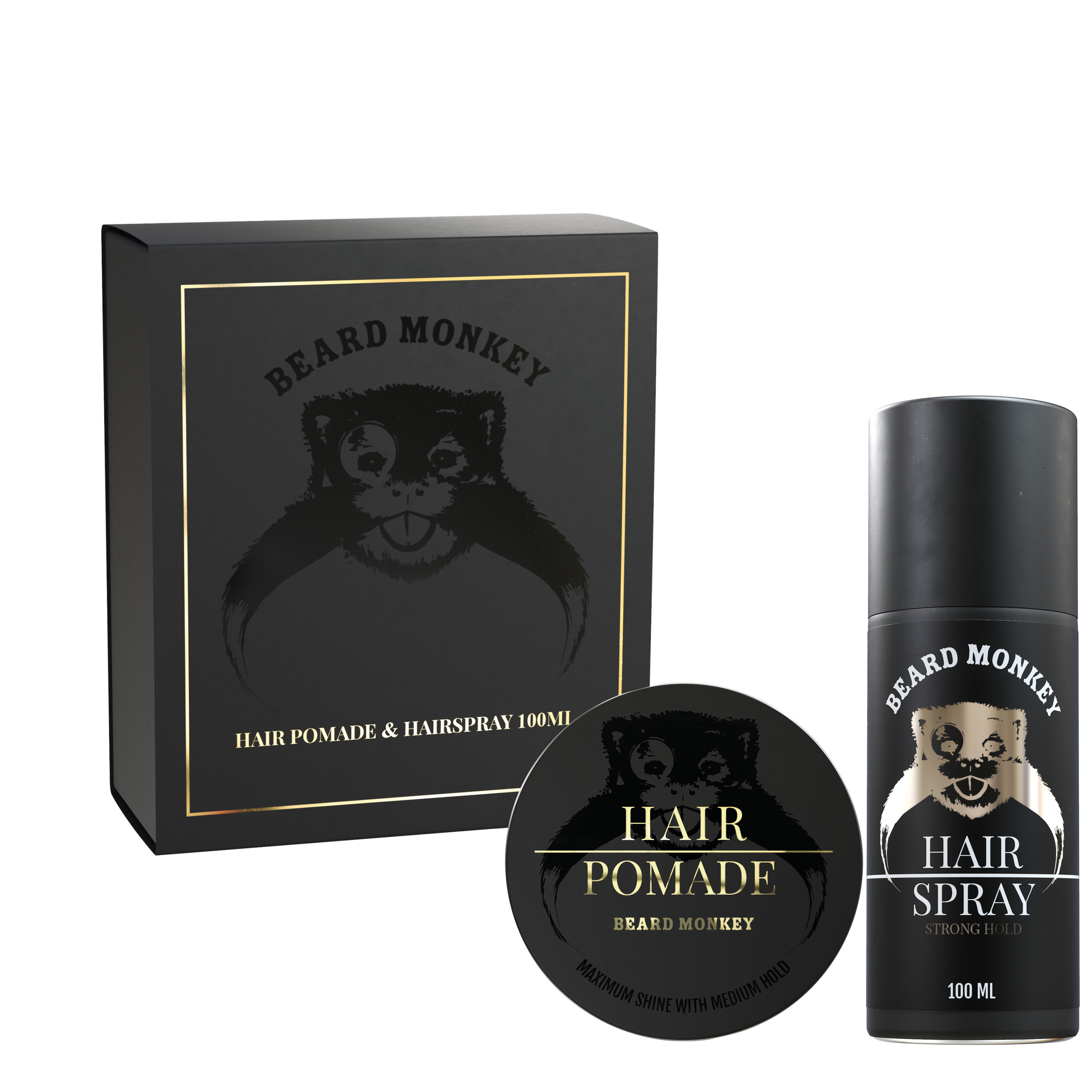 Beard Monkey Giftset Hair 2020 Pomade & Hairspray 100 ml