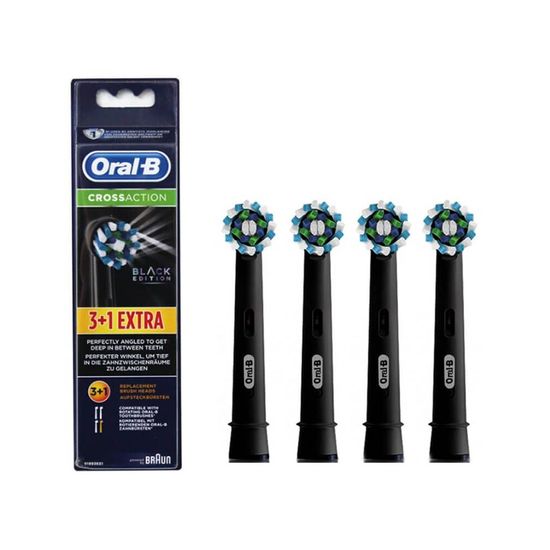Oral-b crossaction 3+1 Svart Refill