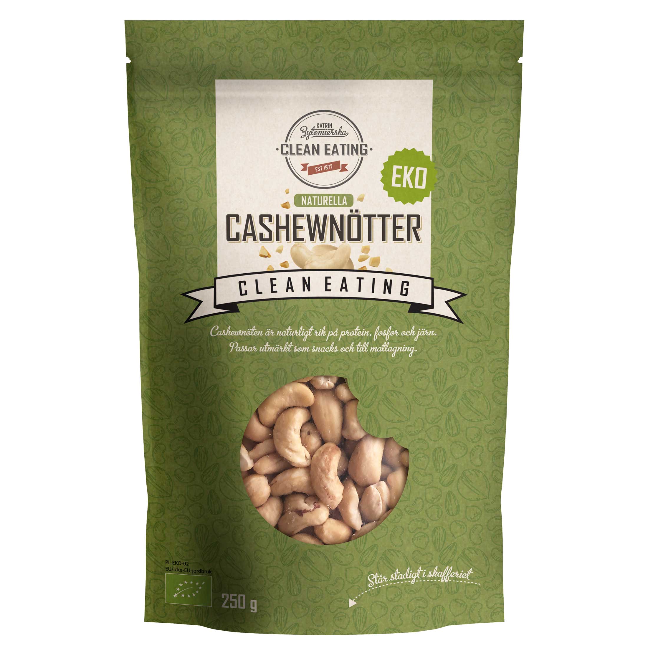 Clean Eating Cashewnötter 250 g