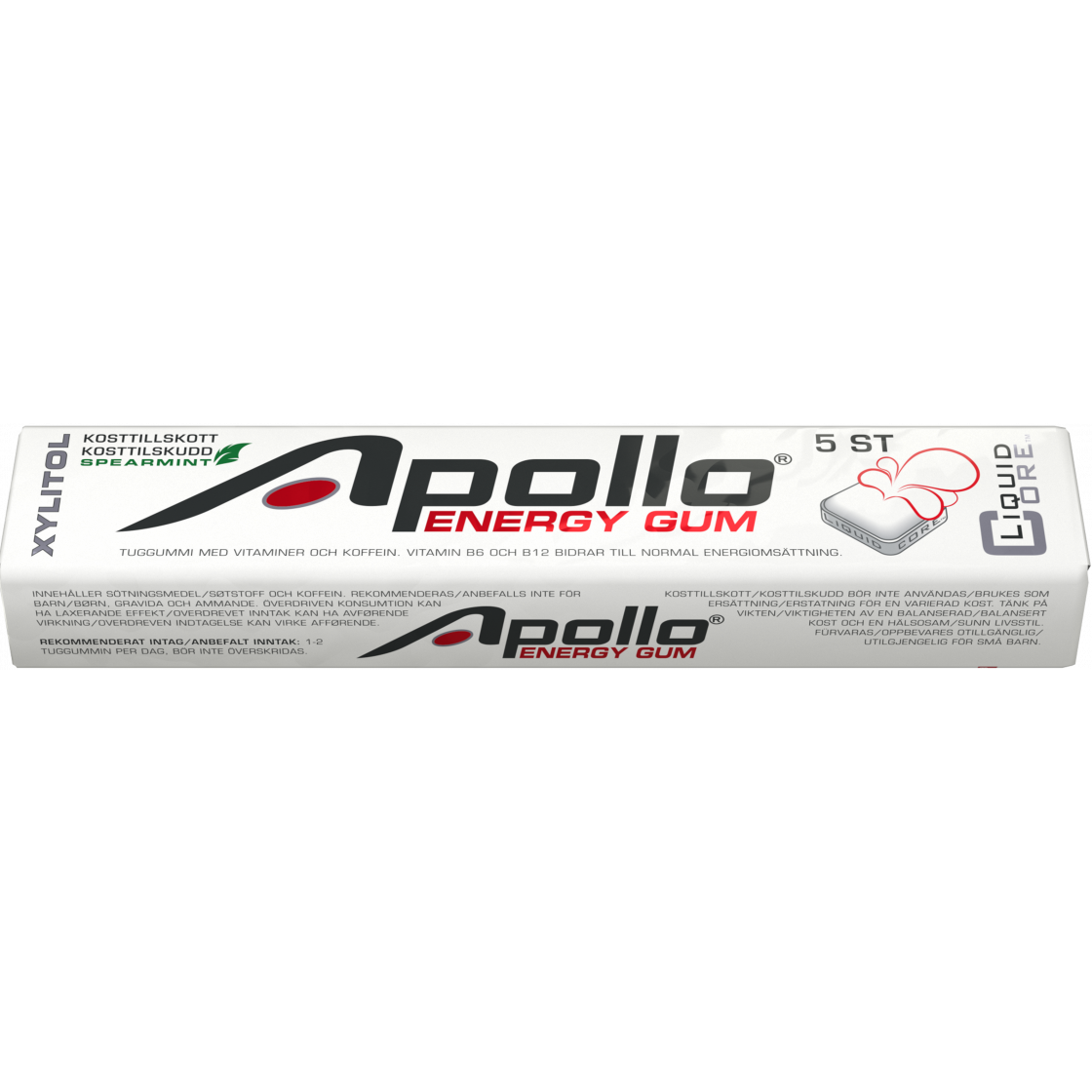 Apollo Energy Gum Tuggummi 5 bitar