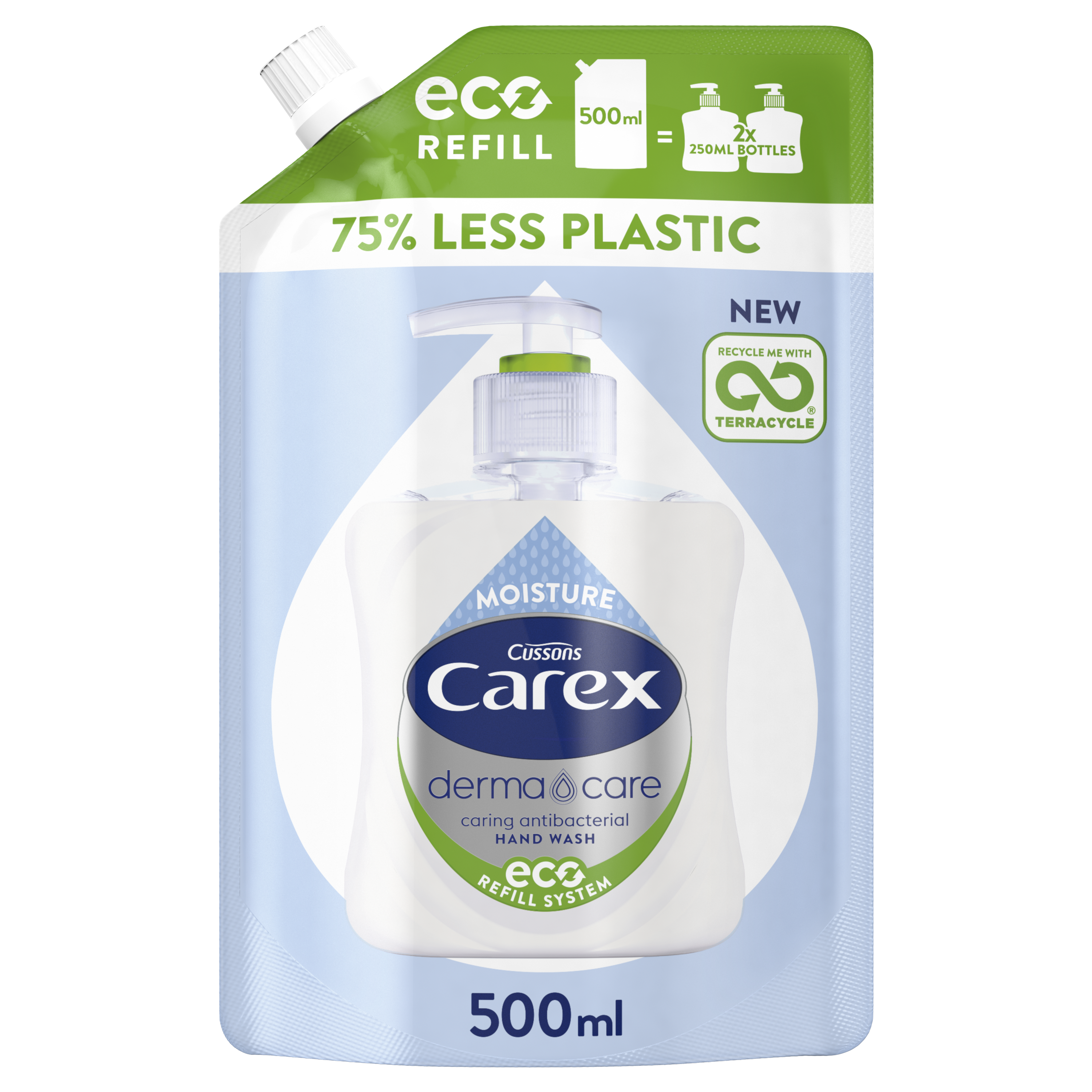 Carex Dermacare Moisture Antibakteriell Handtvål Refill Eco 500 ml
