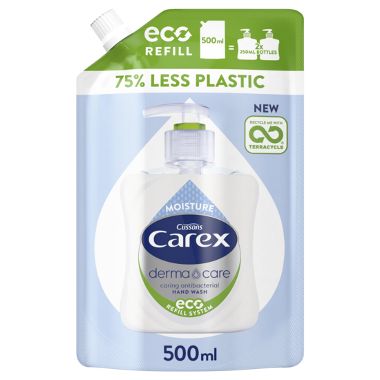 Carex Dermacare Moisture Antibakteriell Handtvål Refill Eco 500 ml
