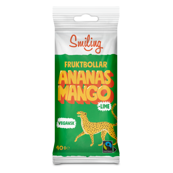 Smiling Fruktbollar Mango/Ananas/Lime 40 g