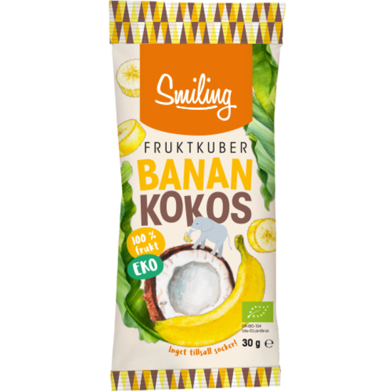 Smiling Fruktkuber Banan/kokos Eko 30 g