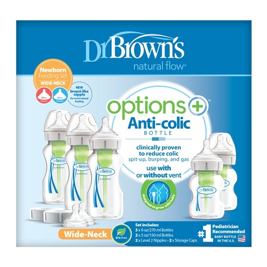 Dr Brown Wide-Neck Options + Newborn Feeding Set