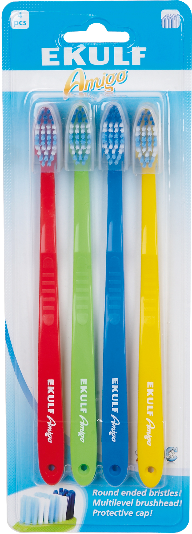 Ekulf Tandborstar Amigo 4-pack