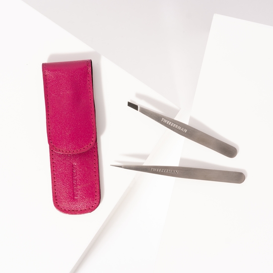 Tweezerman Petite Tweeze Set With Pink Case