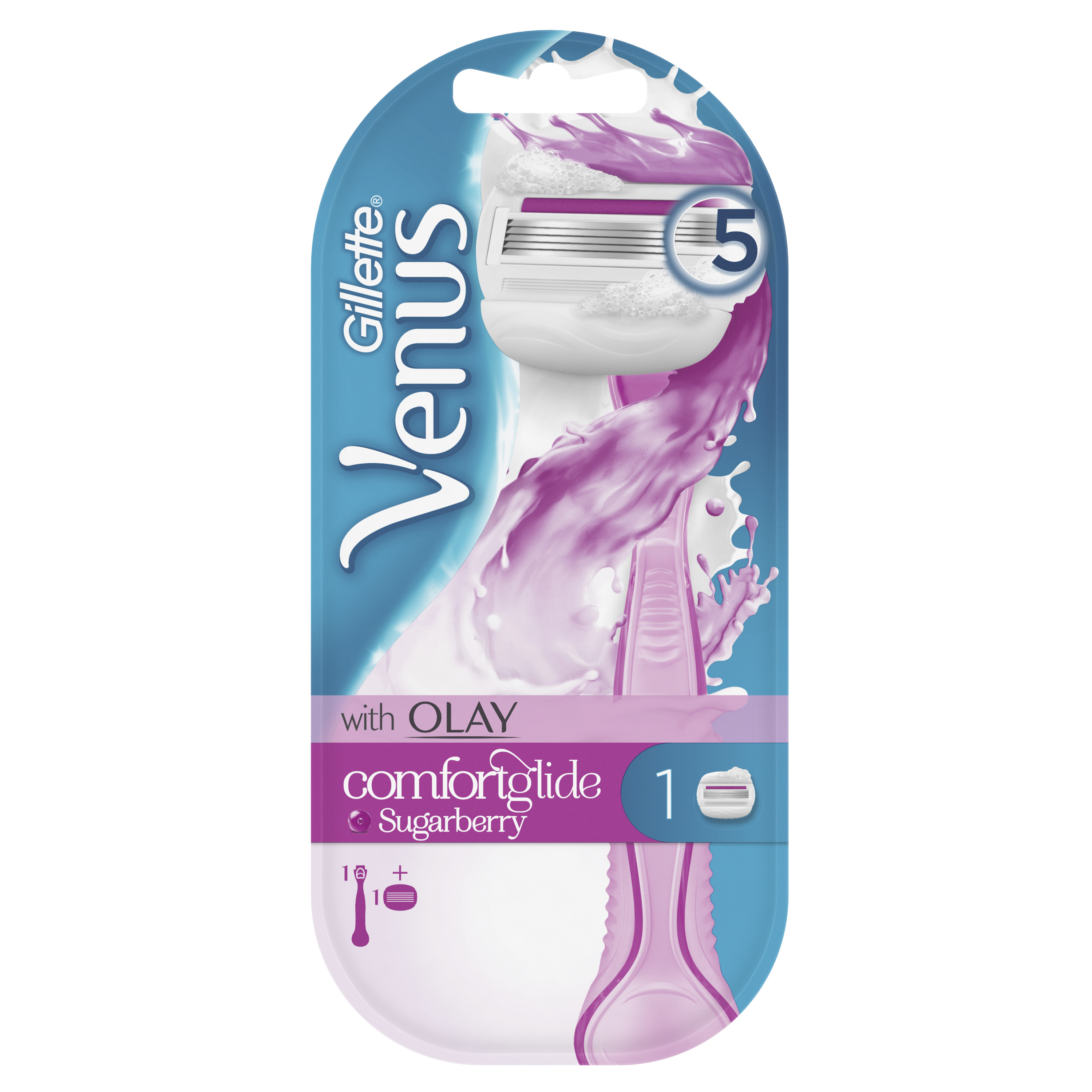 Gillette Venus Comfortglide Sugarberry Olay Rakhyvel med 1 blad