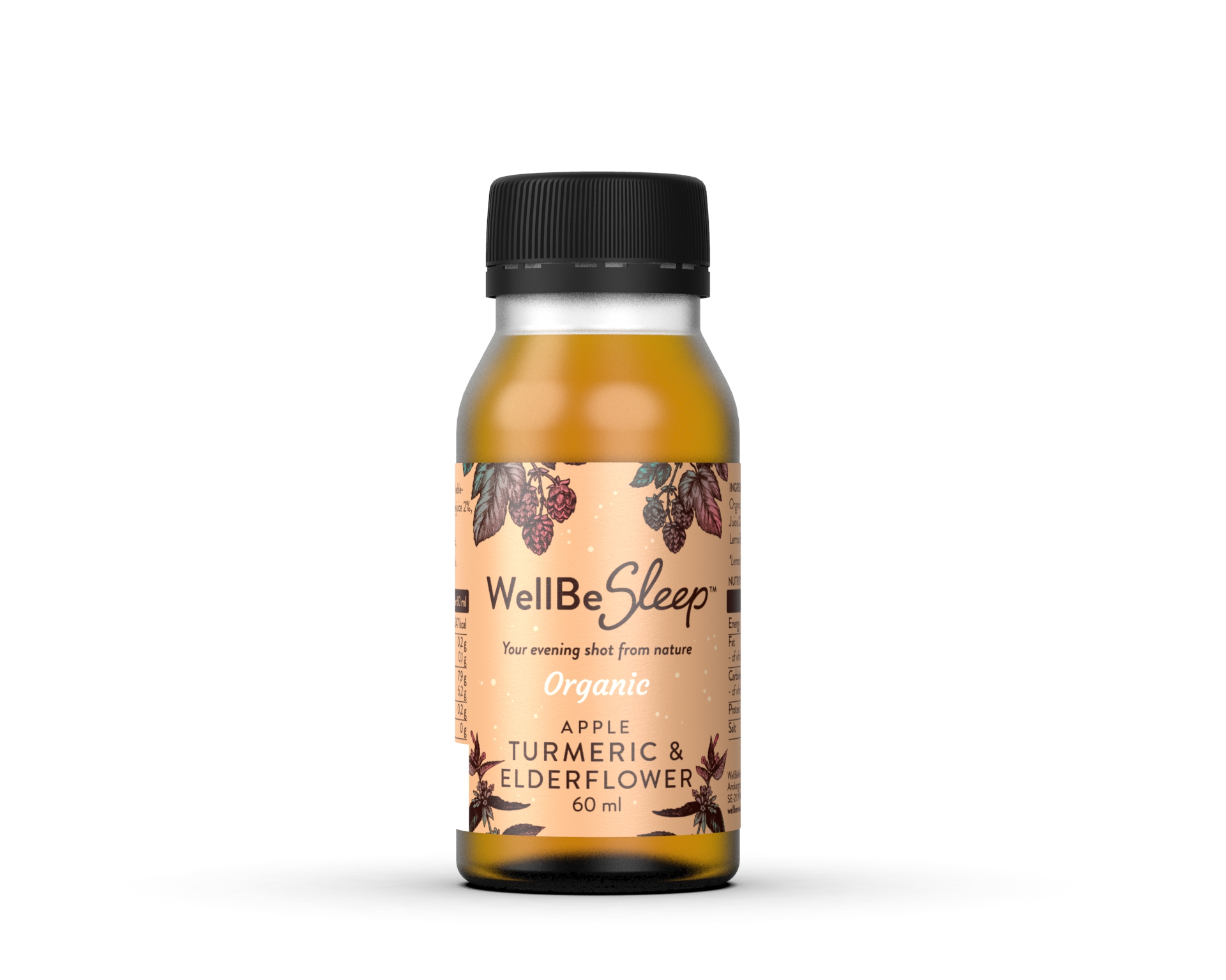 WellBeSleep Shot Äpple/Gurkmeja/Fläder 60 ml