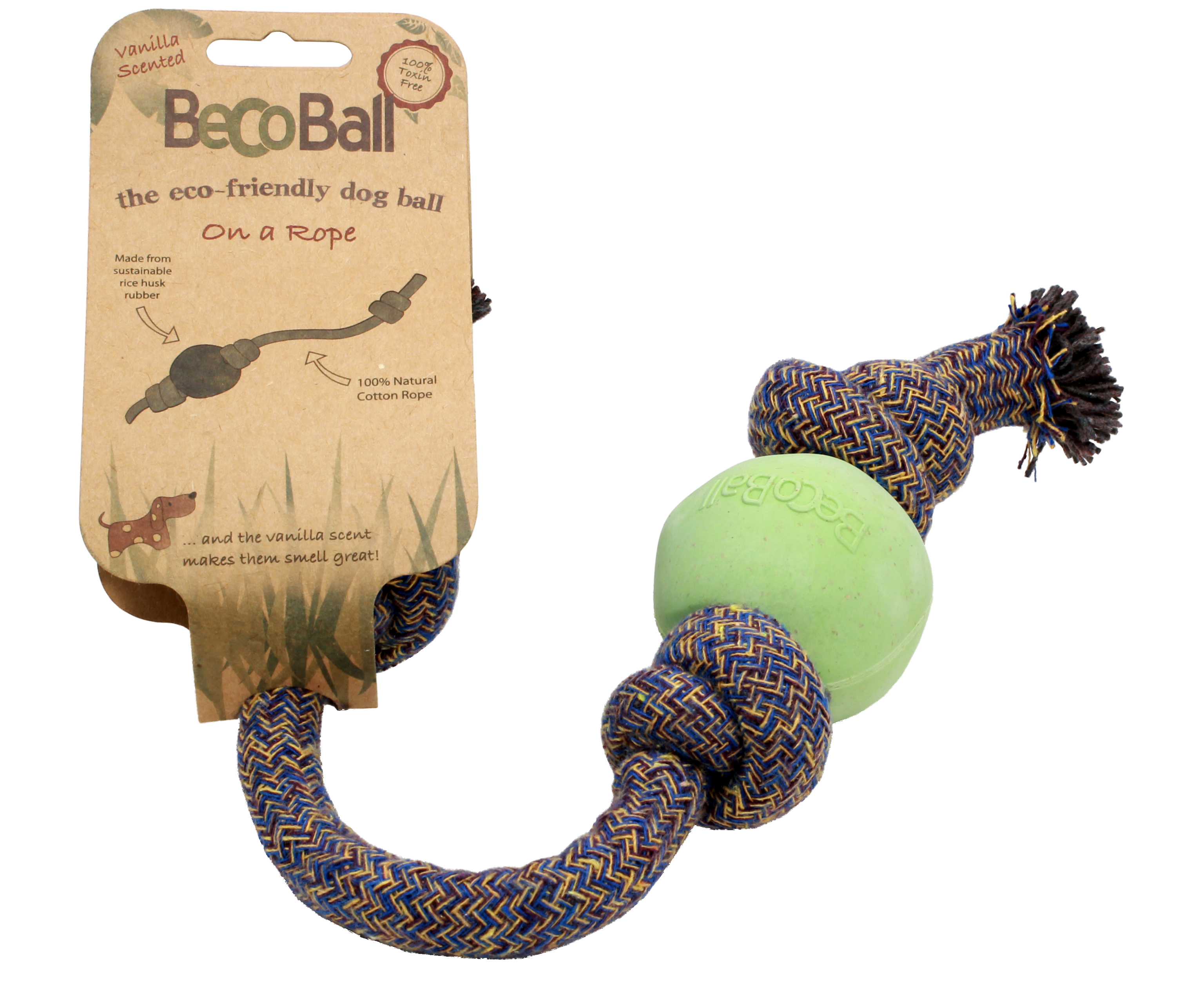 Beco Hundleksak Boll+rep Grön S