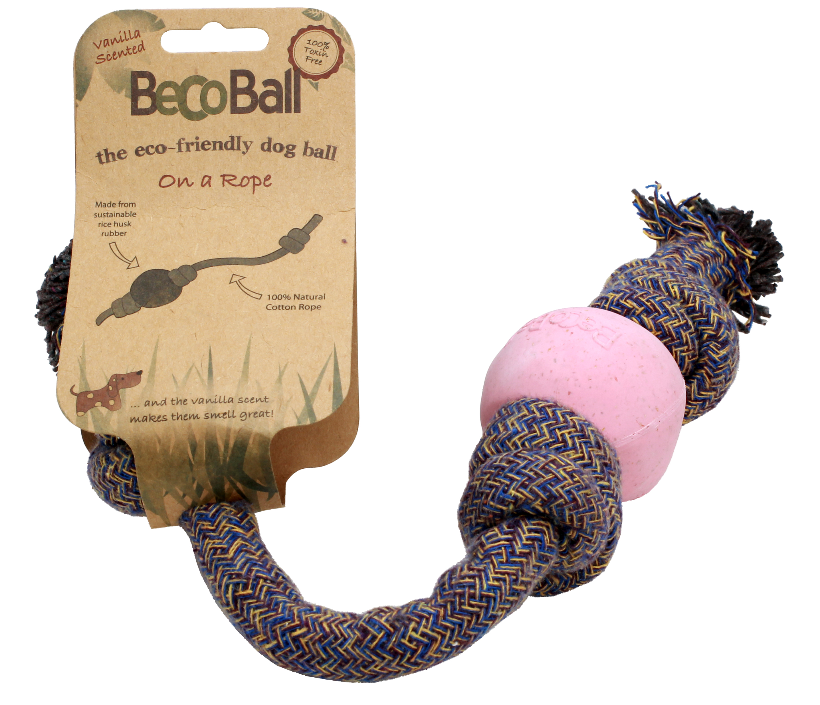 Beco Hundleksak Boll+rep Rosa S