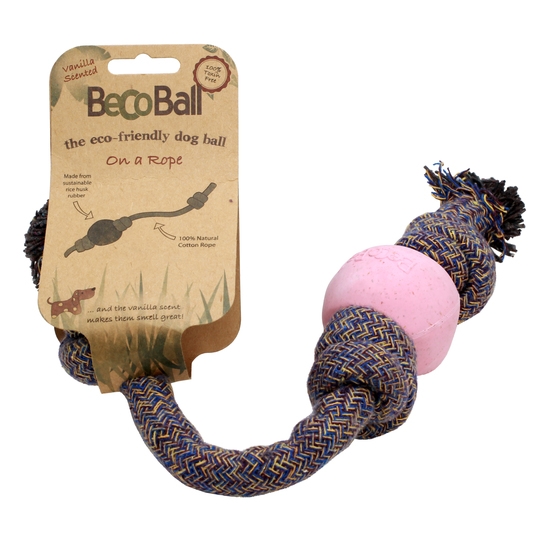 Beco Hundleksak Boll+rep Rosa S