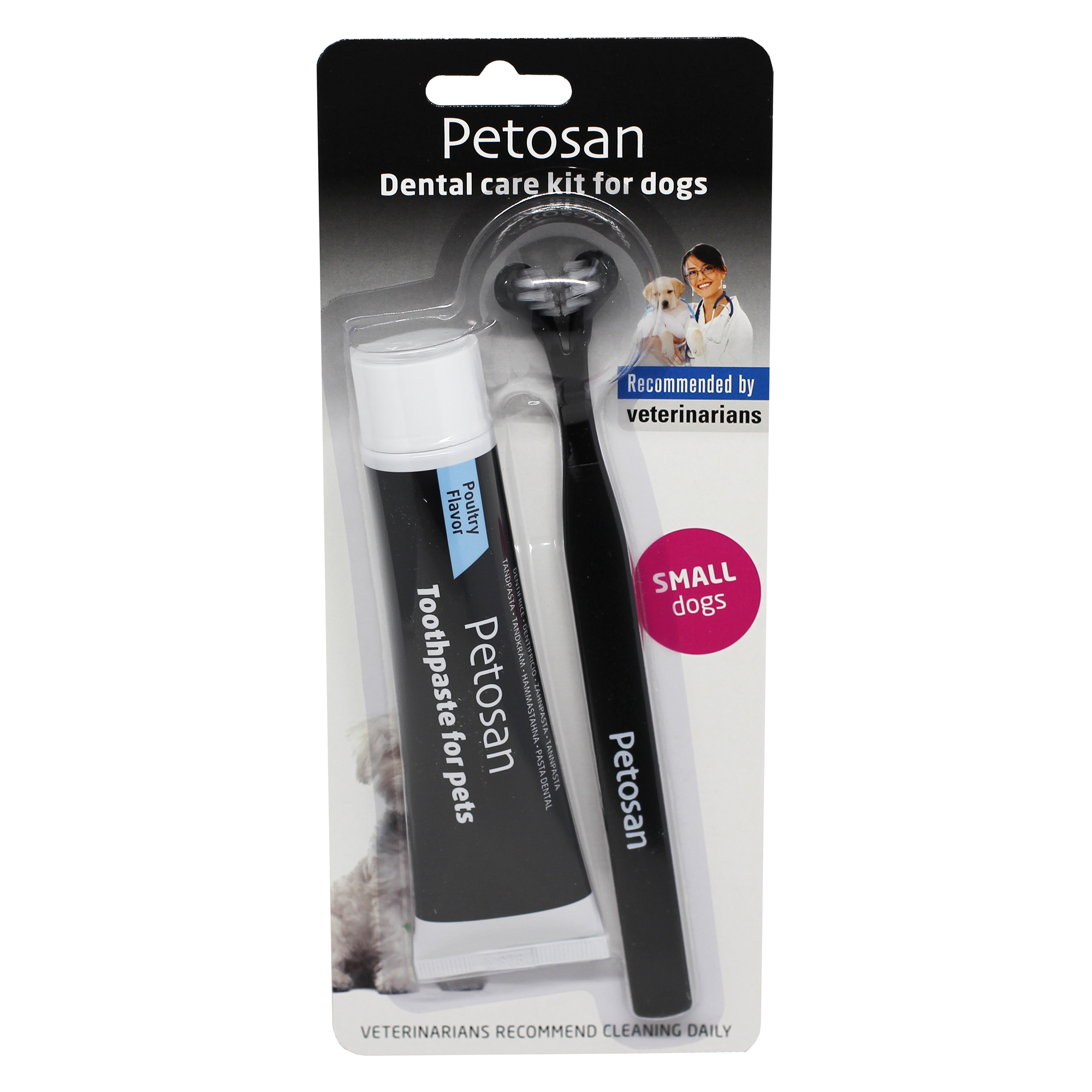 Petosan Dubbeltandborste & Tandkräm Small