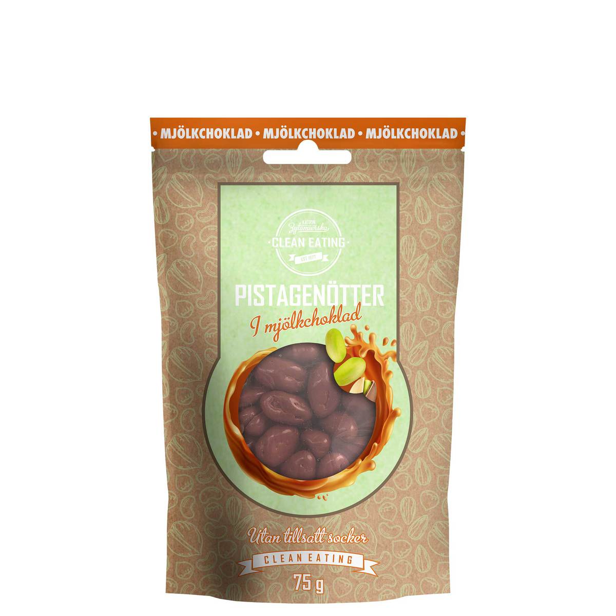 Clean Eating Pistagenötter Mjölkchoklad 75 g