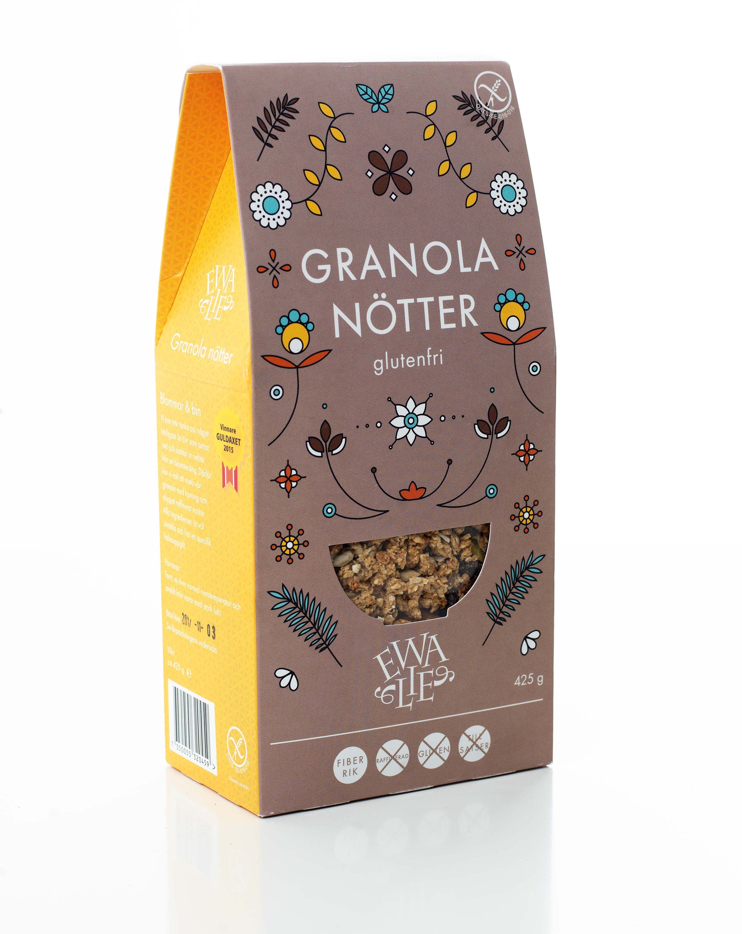 Ewalie Glutenfri Ekologisk Glanola Nötter 425 g