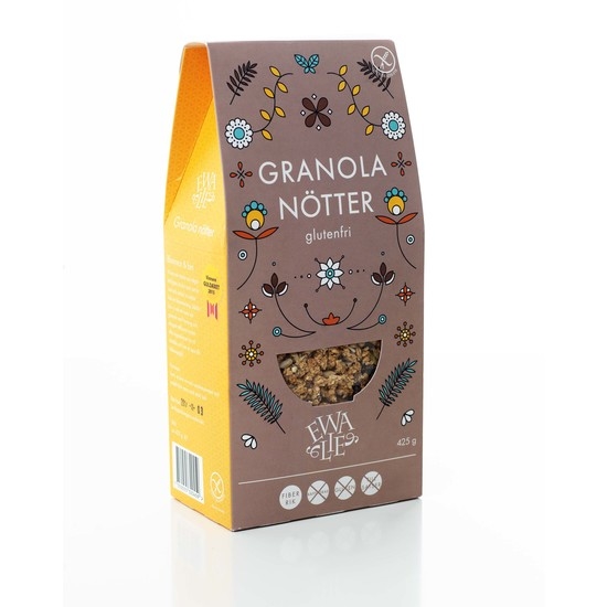 Ewalie Glutenfri Ekologisk Glanola Nötter 425 g
