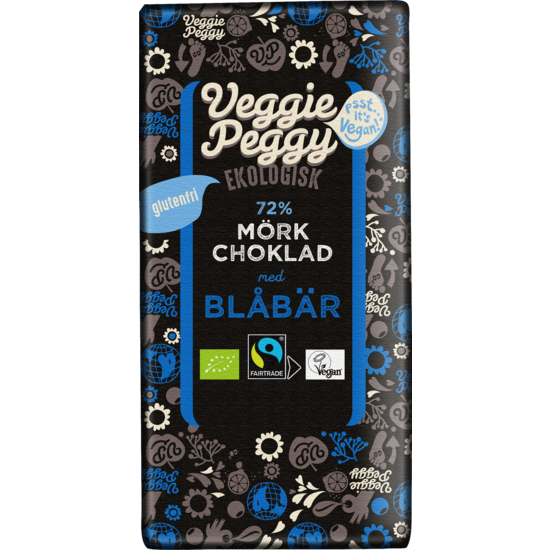 Veggie Peggy Mörk Choklad Blåbär 85 g