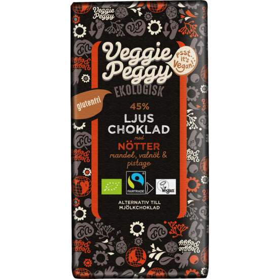 Veggie Peggy Ljus Choklad Nötter 85 g