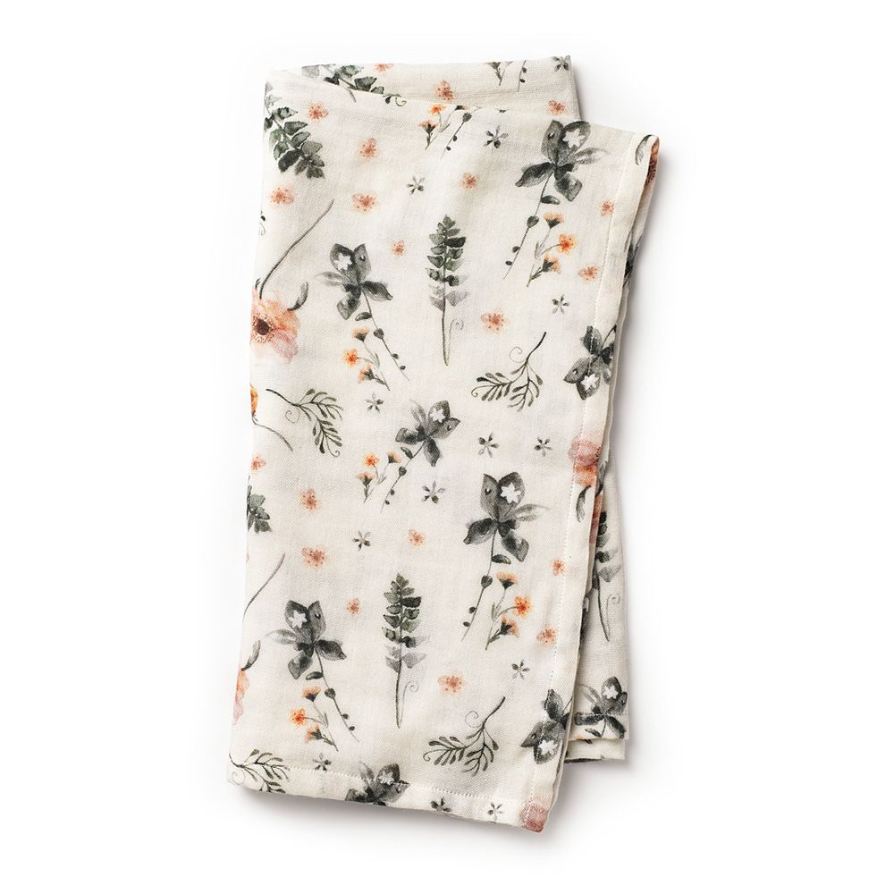 Elodie Bamboo muslin blanket Meadow Blossom