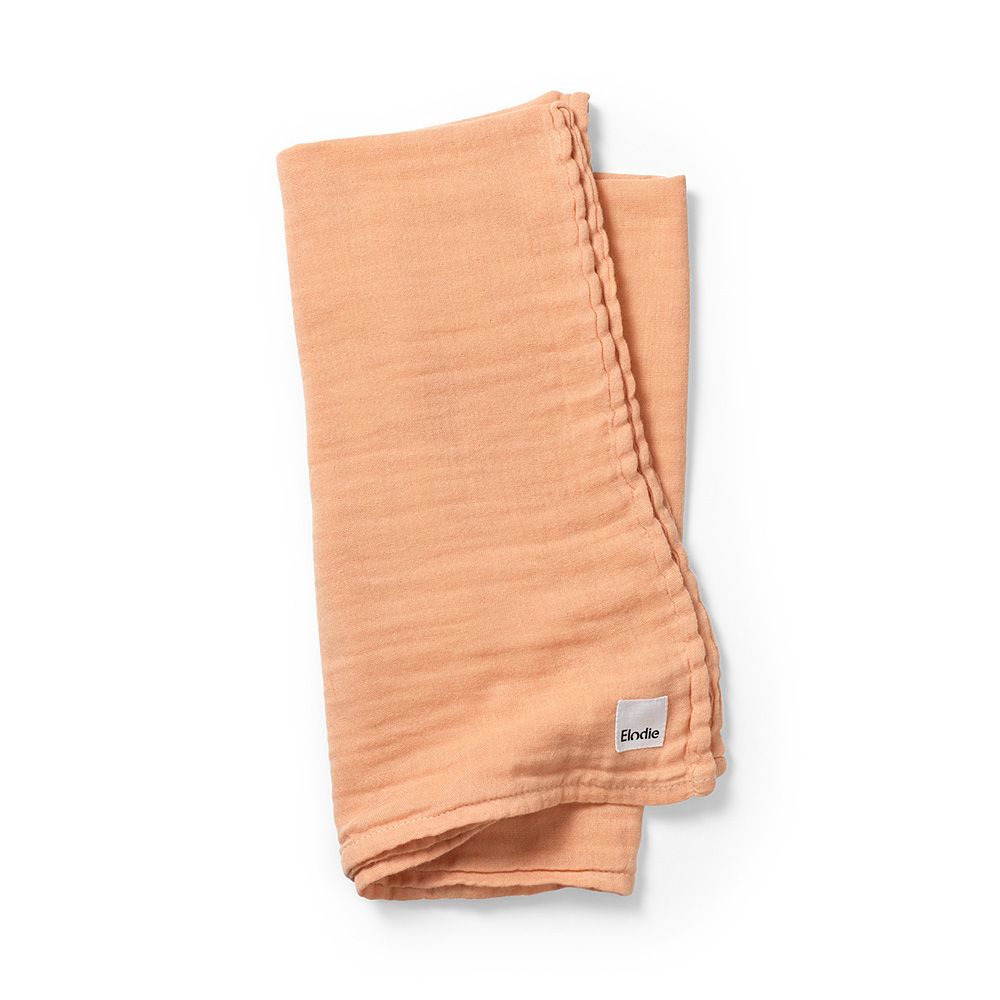 Elodie Bamboo muslin blanket Amber Apricot