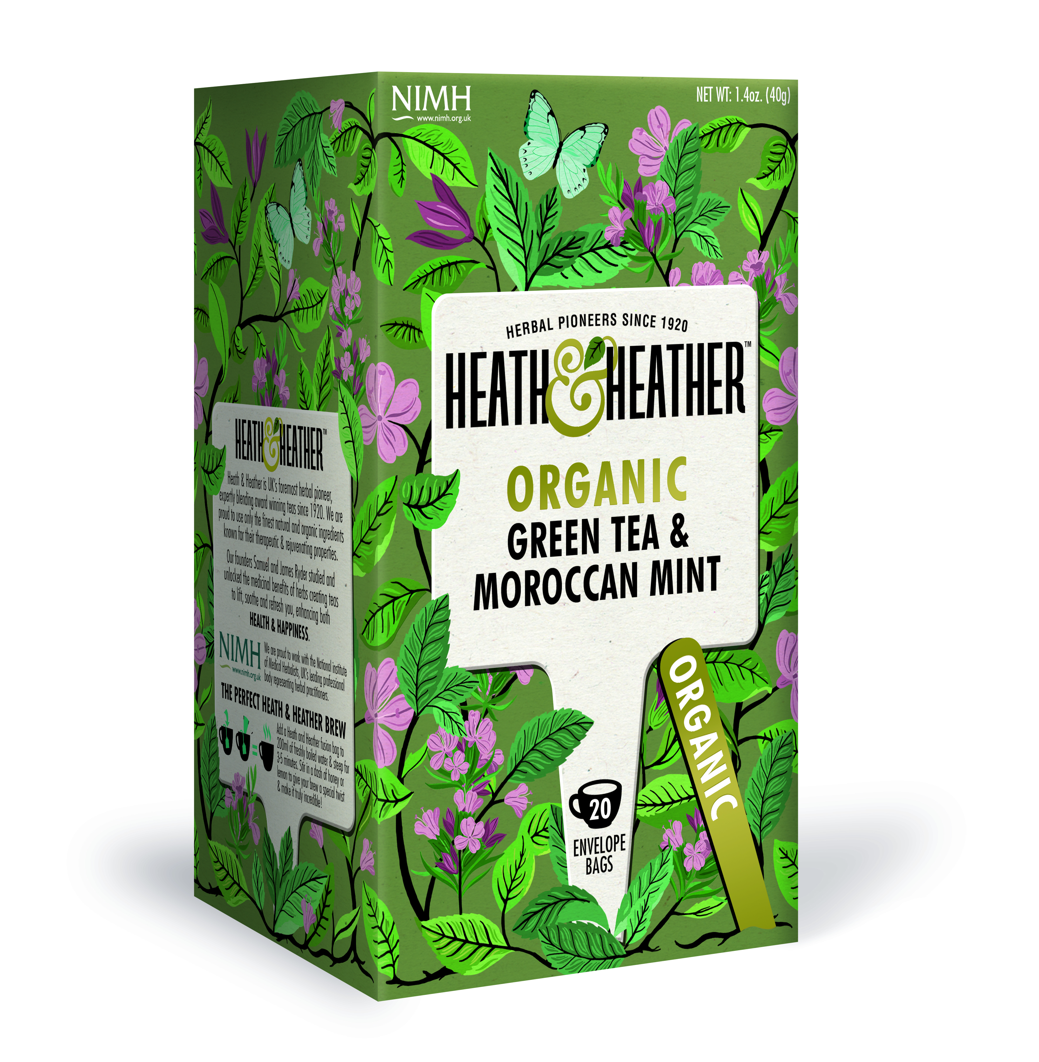 Heath & Heather Te Green Tea & Moroccan Mint 20 st