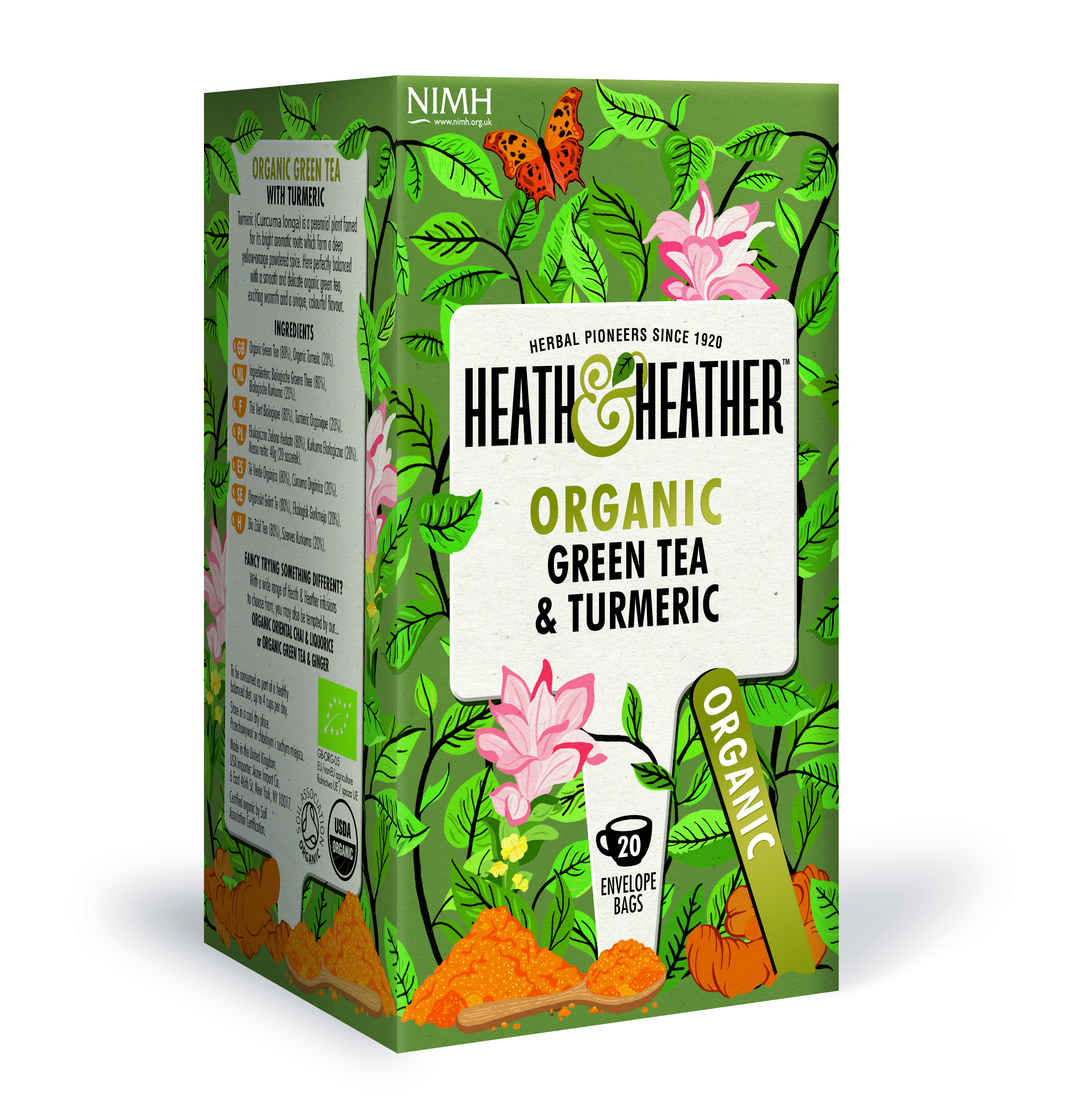 Heath & Heather Te Green Tea & Turmeric 20 st