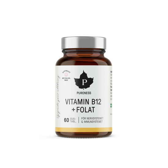 Pureness Vitamin B12 + Folat Hallon 60 sugtabletter