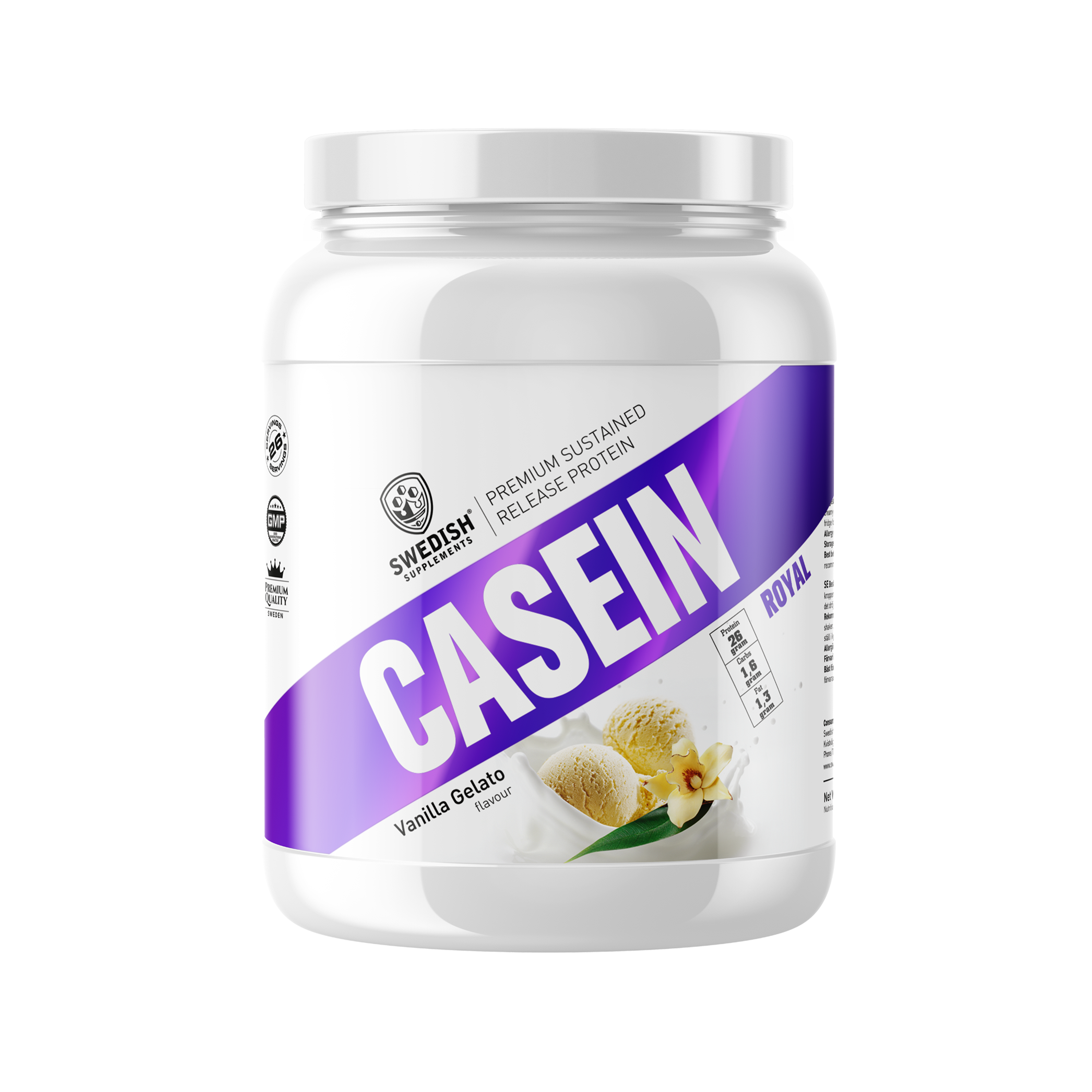 Swedish Supplements Casein Vanilla Gelato Cream 900 g