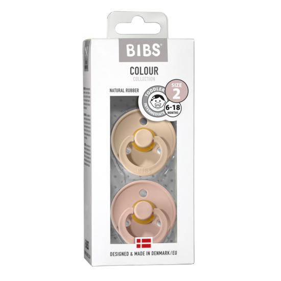 BIBS Colour Latex Size 2 Vanilla/Blush 2-pack