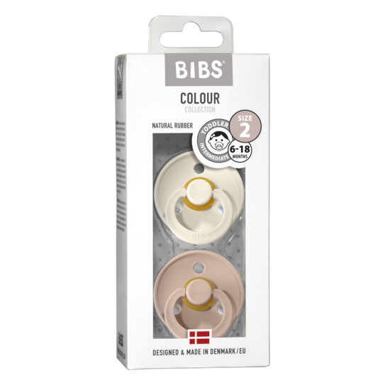 BIBS Colour Latex Size 2 Ivory/Blush 2-pack