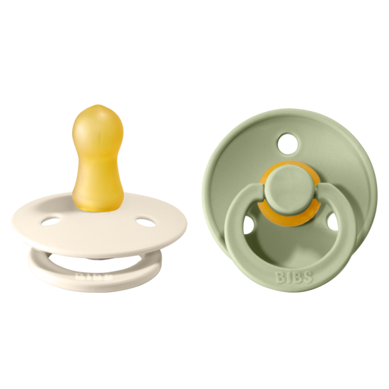 BIBS Colour Latex Size 1 Ivory/Sage 2-pack