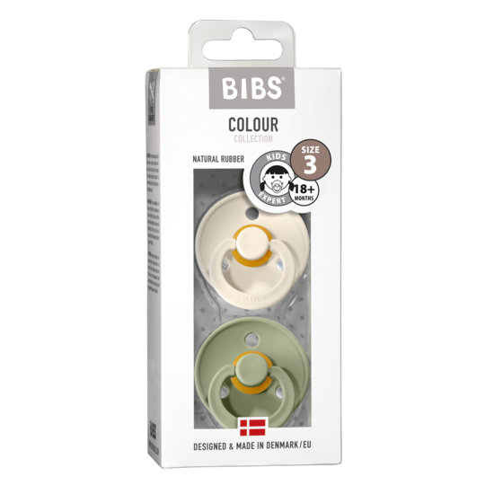 BIBS Colour Latex Size 3 Ivory/Sage 2-pack