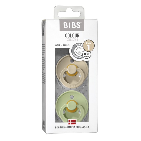 BIBS Colour Sand/Pistachio strl. 1 (0-6 månader) 2-pack