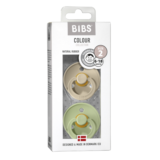 BIBS Colour Sand/Pistachio strl. 2 (6-18 månader) 2-pack