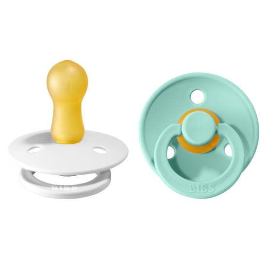 BIBS Colour White/Mint strl. 2 (6-18 månader) 2-pack