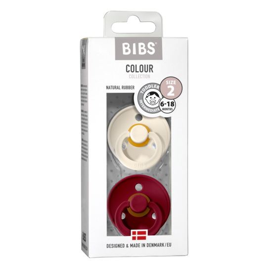 BIBS Colour Nappar Ivory/Ruby strl. 2 (6-18 månader) 2-pack