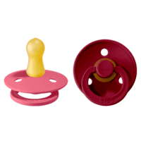 BIBS Colour Latex Size 1 Coral/Ruby 2-pack