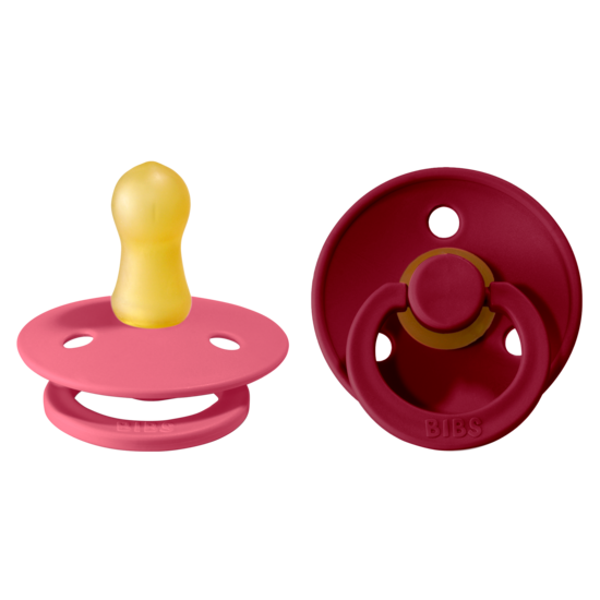BIBS Colour Latex Size 1 Coral/Ruby 2-pack