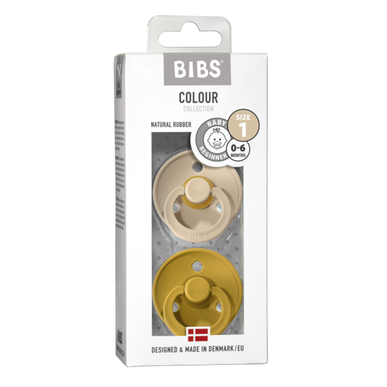 BIBS Colour Nappar Vanilla/Mustard strl. 1 (0-6 månader) 2-pack