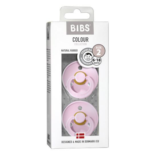 BIBS Colour Latex Size 2 Baby Pink/Baby Pink 2-pack