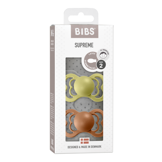 BIBS Supreme Nappar Latex Meadow/Earth strl. 2 (6-18 månader) 2-pack