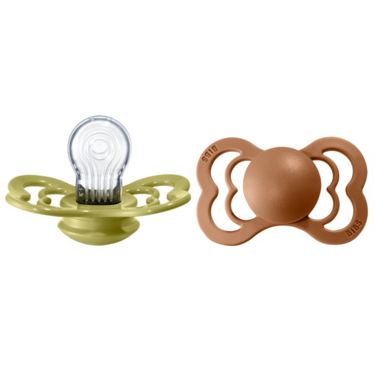 BIBS Supreme Nappar Silicone Meadow/Earth strl. 2 (6-18 månader) 2-pack