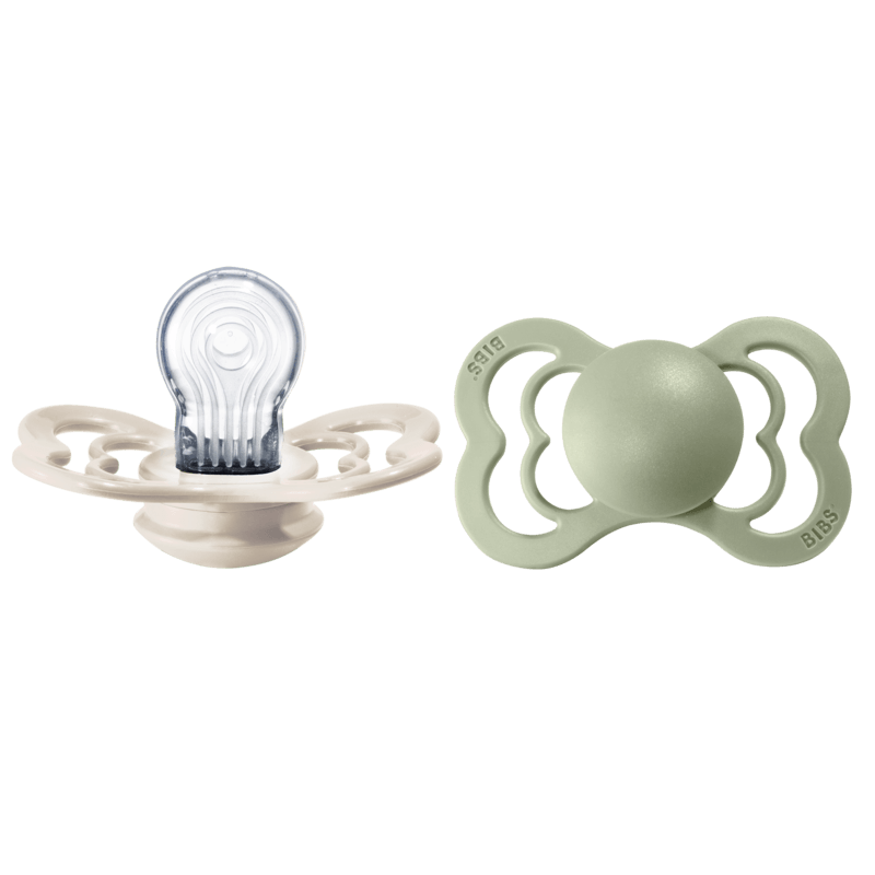 BIBS Supreme Silicone Size 2 Ivory/Sage 2-pack