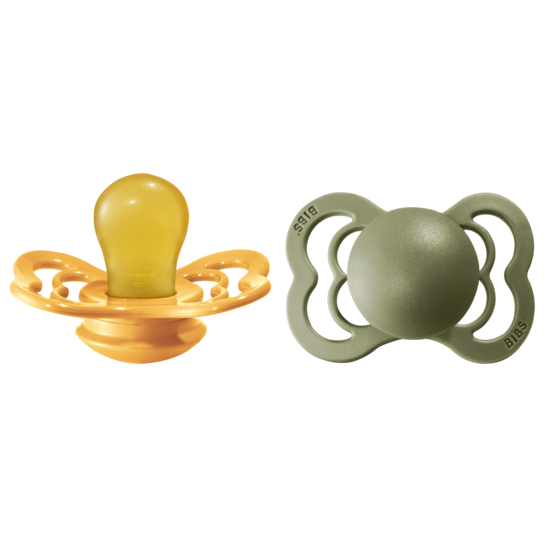 BIBS Supreme Nappar Latex Honey Bee/Olive strl. 1 (0-6 månader) 2-pack