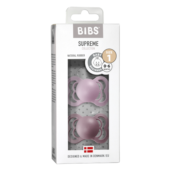 BIBS Supreme Nappar Latex Dusky Lilac/Heather strl. 1 (0-6 månader) 2-pack
