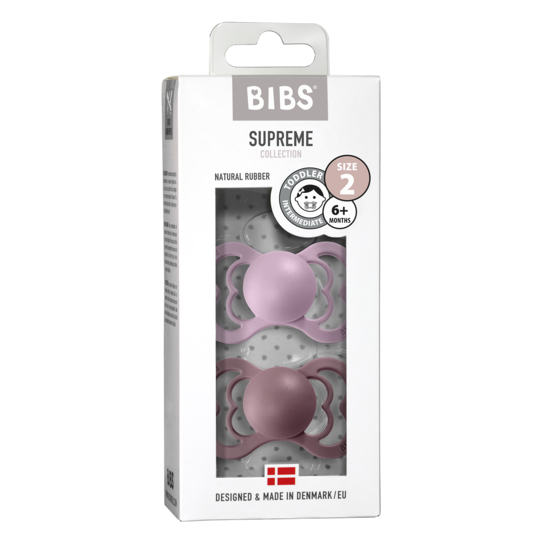 BIBS Supreme Nappar Latex Dusky Lilac/Heather strl. 2 (6-18 månader) 2-pack